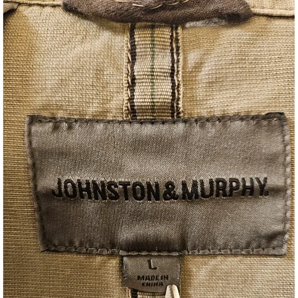 Johnston & Murphy Mens Tan Cotton Field Jacket Utility Blazer Size L Brown - Picture 2 of 11